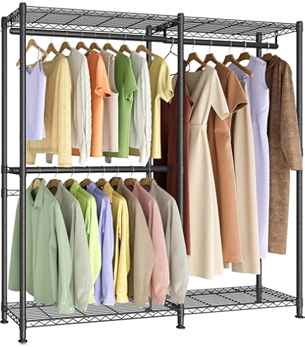 Amazon｜ハンガーラック 大容量スチール洋服掛けラック 幅175cm 高さ