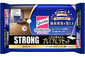 「Amazon」の売れ筋ランキング5位 - クイックルワイパー 立体吸着ウエットシート ストロング プレミアムリセット 1日の終わりにお部屋も気分もリセット 床をふくだけ睡眠環境を整えるウエットシート １２枚入