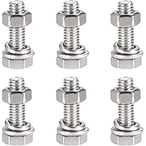 Amazon | uxcell 六角ボルト ナット 六角頭ねじ フラット&ロック