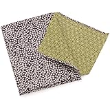 [京のみやび]風呂敷 ふろしき 綿有職小紋両面 小桜×麻葉 nkp 紫／利休 三幅 105cm
