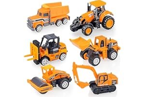 建設車両 おもちゃ 車 おもちゃ ショベルカー ブルドーザー 働く車 おもちゃ 建設車両 おもちゃ 工事現場 おもちゃ 6台セット 合金 クリスマス プレゼント ギフト (働く車-6Ｐ)
