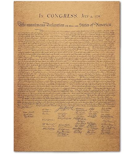 アメリカ独立宣言のコロタイププリント アメリカ独立宣言のコロタイププリント