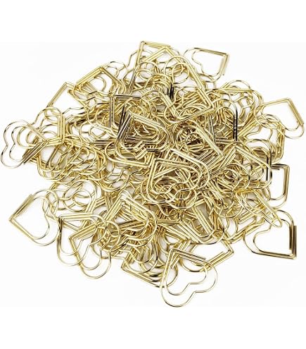 200pcs Mini Paper Clips, Small Gold Love Heart Shaped Paper Clips Bookmarks Tiny Metal Paper Clamps Cute Small Paperclip For Document Note Organizing Wedding Decorative Crafts Office School Supplies
