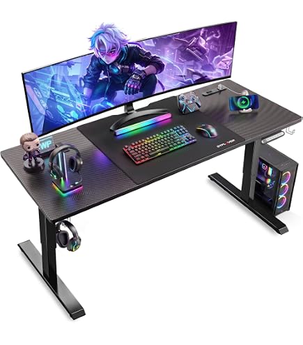 Amazon | ゲーミングデスク 昇降式 PCデスク (幅 120 × 奥行 55 高さ