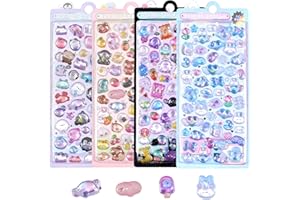 ぷくぷくシール ぷっくりシール ボンボンドロップ プクプク 3D 立体ふわふわ質感 かわいい 女の子 可愛い動物デザイン 手帳・ノート・封筒装飾用 長期保存にも耐える 4枚セット