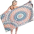 【Blue Giraffe】ビーチタオル スーパーソフト スイムタオル マイクロファイバー バスタオル 160x80CM 旅行 超吸水 防砂 大判 薄型 大きい 軽量 コンパクト ヘアタオル 速乾 プール 海水浴 旅行用タオル 持ち運び ビーチブラン