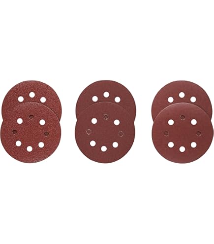 Bosch SR5R180 5-Piece 180 Grit Sanding Discs - 5 Inch 8 Hole Hook-and-Loop For Wood Sanding