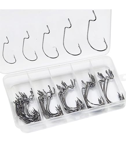 Amazon | Piscorush オフセットフックセット バス釣り ワーム