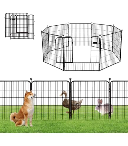 Amazon | YumeTail ペットサークル 大型犬用 折りたたみ式 メタル