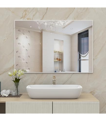 Amazon.co.jp: ANYHI 浴室の 玄関 の寝室のための長方形の壁ミラー