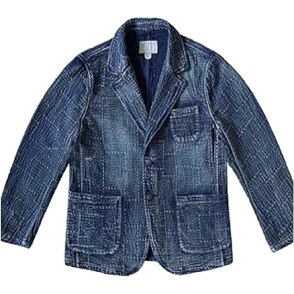 Amazon | 刺し子 ジャケット インディゴ カバーオール デニム デッキ