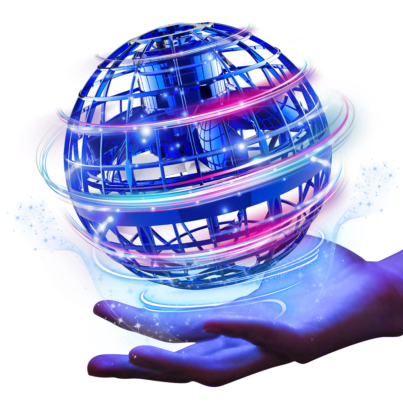 Gimamaフライングボール 「TV・SNS・ブログで 正規品」 ジャイロ 飛行ボールトイ UFOおもちゃ ブーメランスピナー LEDライト付き クリスマス 人気を集めているプレゼント (ブルー)…