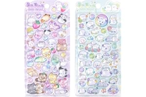 KRGNPLE 実店舗品質 2 枚入り シール ドロップ ぷくぷく ぷっくり ドロップしーる しずくちゃん 3D 立体 精巧な柄 手帳用 装飾 DIY クリエイティブ ファッション かわいい ギフト（セット 175）