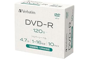 【Amazon限定ブランド】メディアモンスター Verbatim 1回録画用 DVD-R CPRM 120分 10枚 1-16倍速 シルバーレーベル 5mmプラケース インデックスカード付き VHR12J10L-A