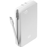 CIO SMARTCOBY Ex03 SLIM PLUG&CABLE コンセント一体型モバイルバッテリー 8000mAh (ホワイト) | ACプラグ内蔵, USB-Cケーブル内蔵, MacBook対応, ノートPC対応, これ一台で3役