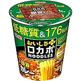 明星 ロカボNOODLESおいしさプラス 豚旨カレー[栄養素バランスヌードル (低糖質、176kcal、高たんぱく、たっぷり食物繊維、PFCバランス) ] 56g×12個