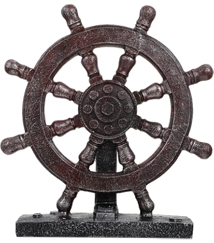 オブジェ　ヴィンテージ　舵　マリン　シップ　インテリア　船　ガーデニング　置き物 Amazon.co.jp: 木製 舵輪 錨 アンティーク 海賊 インテリア 御洒落 船