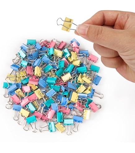 Colored Small Binder Clips 0.75 Inch(100 Pack), Small
