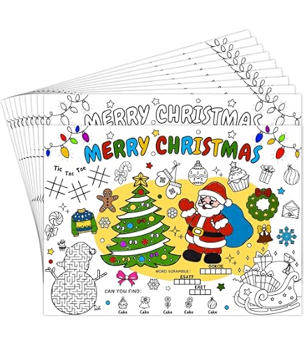 thumbnail image 2 of Iconikal Color-Your-Own 2-Sided Reversible Disposable Paper Place Mats... 2 of 14
