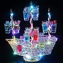 テキーラ観覧車 観覧車型ショットグラスホルダー LED Amazon｜テキーラ観覧車 LED酒グラス収納ラック 充電式 ショット
