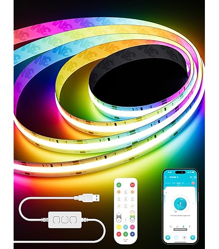 Amazon.co.jp: USB RGB COB LEDストリップライト 5フィート 5V 色が