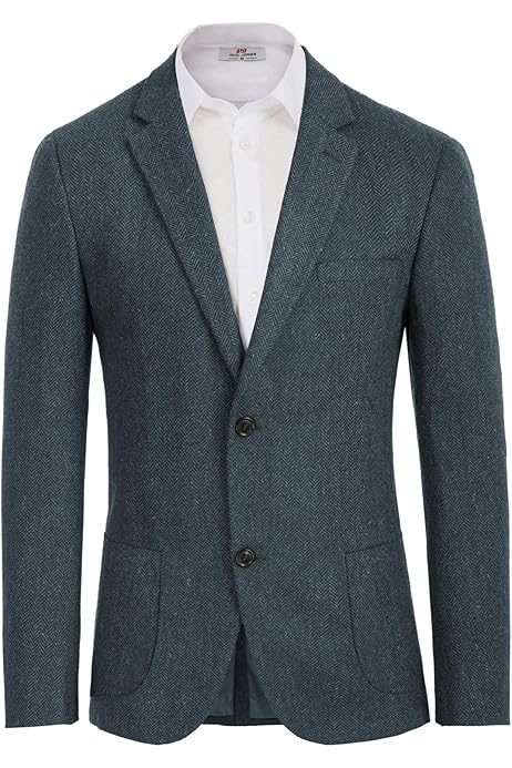 Long Jacket For Men PJ PAUL JONES Men's Herringbone Tailored
