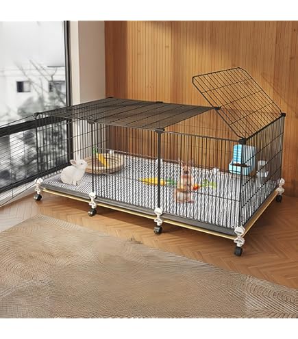 Amazon | MumuElf ウサギケージ 家庭用 トイレトレー付き クリア