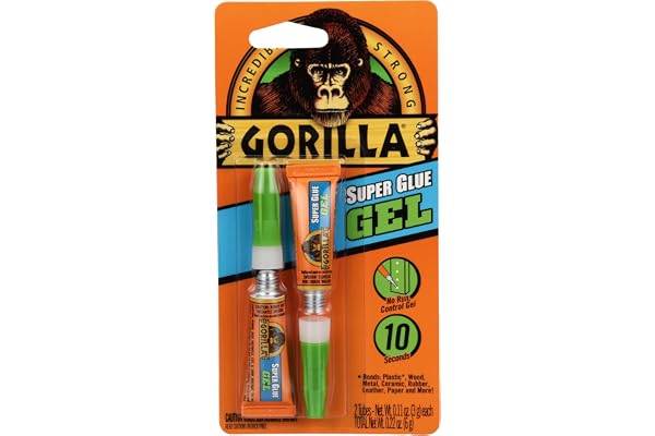 Gorilla Gorilla Super Glue Gel 3g 2-Pack Clear No-Run Repair Adhesive