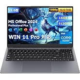 【ノートパソコン Office2024搭載 Win11 Pro】15.6インチ パソコン Core m3-8100Y 最大3.4GHz 16GB メモリ 512GB SSD ノートパソコン 1.6kg 薄型 軽量 FHD 1920×1080 英語キー