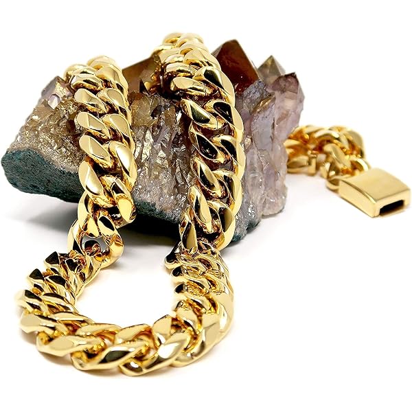 Hollywood Jewelry 24K Gold Cuban Link 