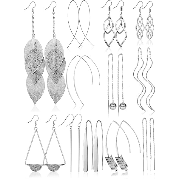 Helen De Lete Asymmetric XOXO Fashion Earrings - Sterling Silver Dangle Earrings