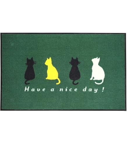 Amazon.co.jp: 漫画の動物の猫ゴーアウェイ印刷玄関フランネルホーム