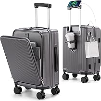 スーツケース キャリーケース 前開き Mサイズ多機能 前開き USBポート付き 楽天市場】前開き スーツケース USBポート付き キャリーケース S
