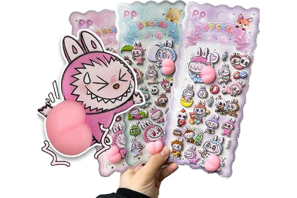【東京より即納】おしりぷにぷにシール 3枚セット おはじき 立体ぷっくり触感 手帳 日記帳 スマホケース用 DIYデコレーション 女の子・男の子 子供向け 簡単貼り付け プレゼント・ギフト・ご褒美 文具 手芸 スクラップブッキング対応