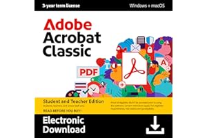 Adobe Acrobat Classic Student and Teacher – Advanced PDF Editing Software for Students & Teachers - Desktop only - 1 - User - 3-Year Term License [Digital Code]