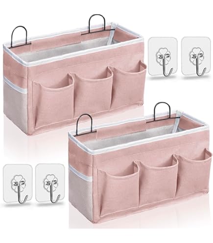 Perfsign 4-Pack Hanging Storage Baskets | Linen Wall Baskets With Hooks | Boho Decor For Keys, Sunglasses, Wallet - View #11