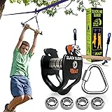 TRAILBLAZE Zipline Pulley Kit for Slacklines - Zip Line Kit for Outdoor Backyard Kids - Childrens Slackline Zipline Kit Premi