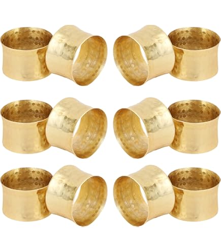 Anelli Per Tovaglioli In Rete Oro - Set Di 12 | Per Matrimoni, Cene E Eventi | Placcati Oro - Foto 6