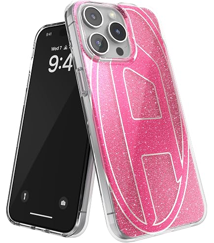 Amazon.co.jp: DIESEL iPhone15promaxケース Dロゴ メタリックミラー