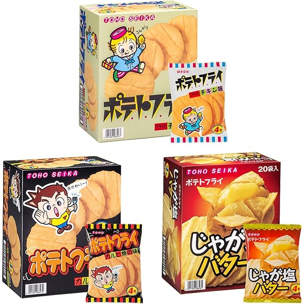 Amazon.co.jp: 東豊製菓 ポテトフライ 3種60袋 駄菓子