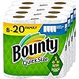 Bounty Quick-Size Paper Towels, White, 8 Family Rolls = 20 Regular Rolls