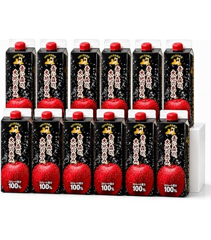 Amazon.co.jp: ストレート果汁100% りんごジュース 1,000ml×12本 紙