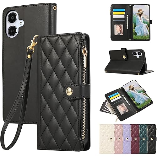 Rosbtib Galaxy A25 5G ケース 手帳型 日本版 SC-53F ケース 財布型 カバー ギャラクシーA25 ケース ファスナー型 小銭入れ docomo SIMフリー対応 ギャラクシーA25ケース 携帯カバー カード収納 Samsu