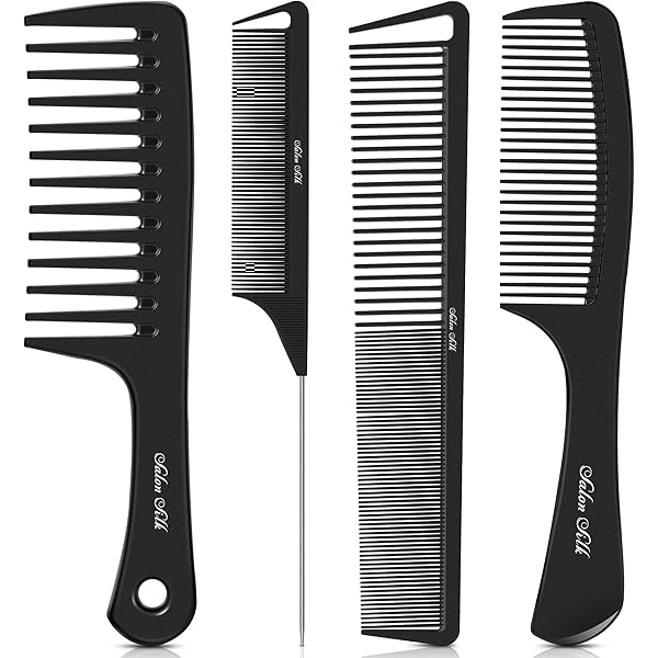 Amazon | ワイドトゥースコーム - ヘアコームとブラシ4点セット