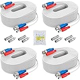 ANNKE Security Camera Cable (4) 30M/ 100ft All-in-One BNC Video Power Cables, BNC Extension Wire Cord for CCTV Camera DVR Sec