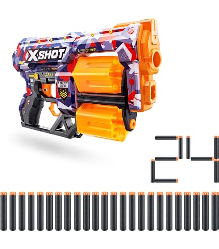X Shot Sniper Rifle XSHOT Excel Turbo Advance (90 Darts) By ZURU, XSHOT Red Foam Dart Blaster, Toy Blaster, Automatic Rotating Barrel, Slam Fire, Toys For Kids, Teens, Adults (Red X Shot