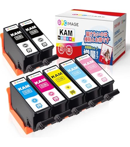Amazon.co.jp: KAM-6CL-L (BK×3/C/M/Y/LC/LM) エプソン用 8本