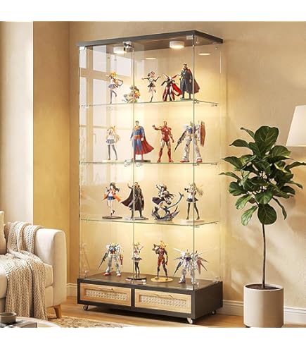 Amazon.co.jp: 【高品位】木製フレーム・5段展示照明付ディスプレイ