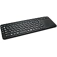マイクロソフト オールインワン メディア キーボード N9Z-00029 : ワイヤレス トラックパッド セキリュティ (AES暗号化機能搭載) 防滴 コンパクト USB接続 ( ブラック ) Windows Mac Android 対応