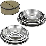 キャンピングムーン(CAMPING MOON) テーブルウェア キャンプ プレート ステンレス 食器 セット 帆布ケース付き S395